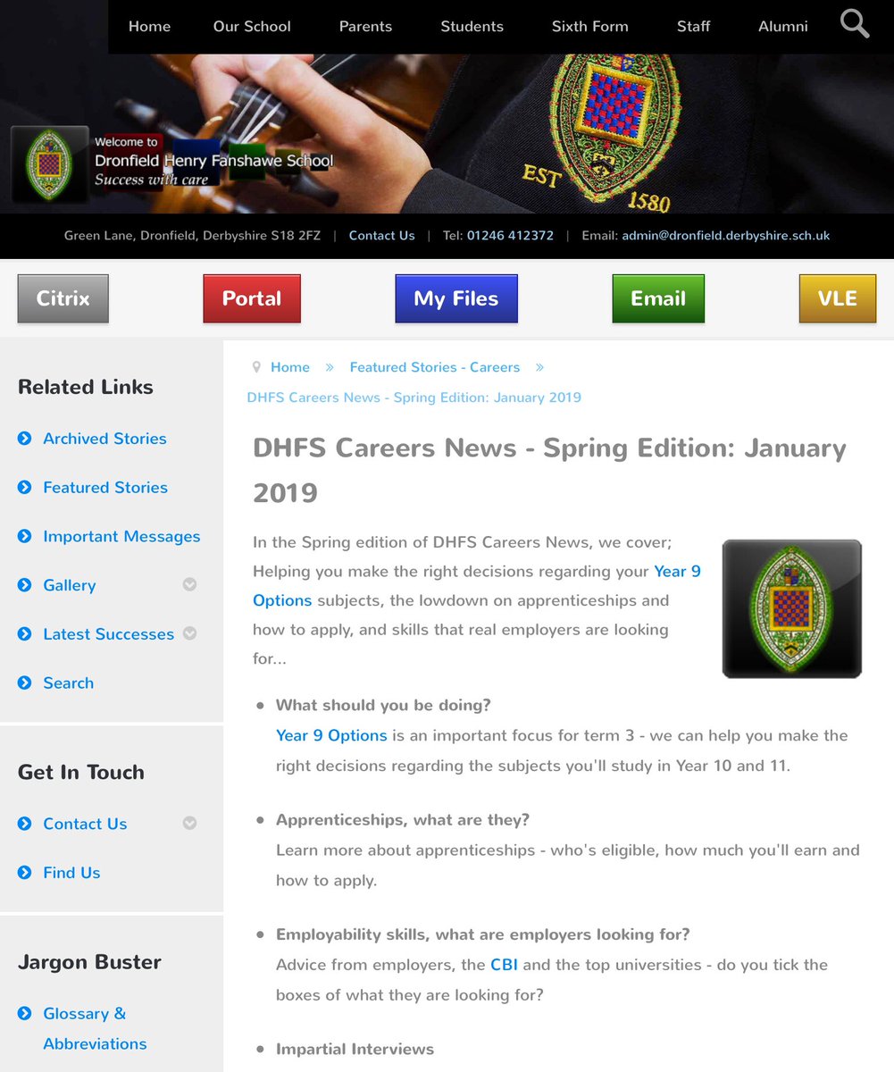 DHFS_careers's tweet photo. Download the January edition of CEIAG News!  Particular focus     on Year 9 options for GCSE Study. Go to: https://t.co/KVkIA7tNrZ and 
https://t.co/zhWU2RYwI5. 
@DHFSUpdate https://t.co/R62JydzneT