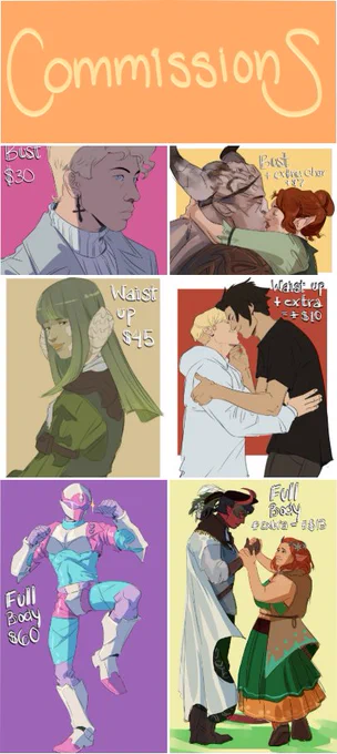 juuuust moving my commissions post over here real quick instead of tumblr 