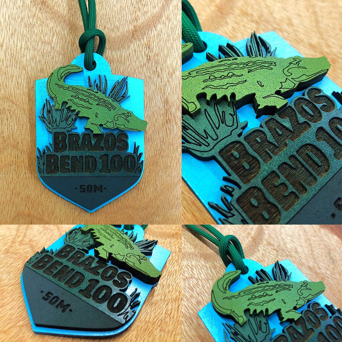 TrailRacingTX's tweet photo. It's race week!  We are getting ready for Brazos Bend 100 and here are the medals and buckles our finishers will be getting when they cross that finish line!! https://t.co/euQdtQJKRB