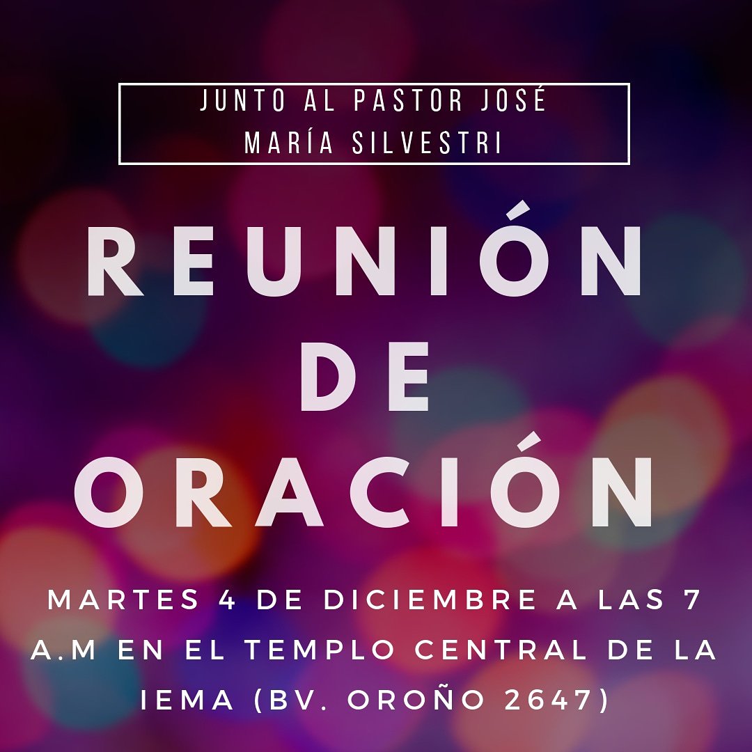 iemaok's tweet photo. Reunión de oración..

Martes 4 de diciembre desde las 7 a.m https://t.co/Wp6qh1O7oc