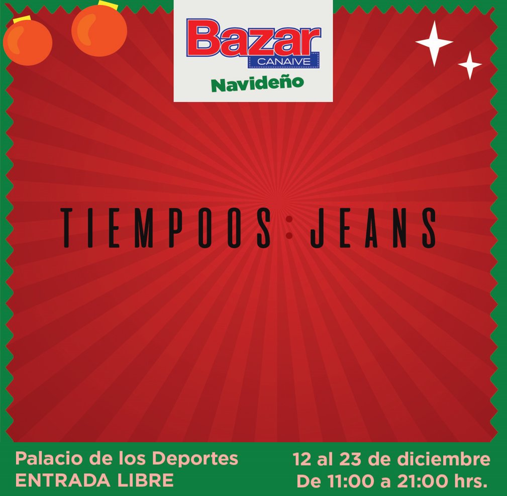 ¡No te puedes perder el Bazar CANAIVE Navideño, donde encontrarás moda para toda la familia a los mejores precios!
Del 12 al 23 de diciembre.
11:00 a 21:00 hrs.
Palacio de los Deportes
¡ENTRADA LIBRE!
