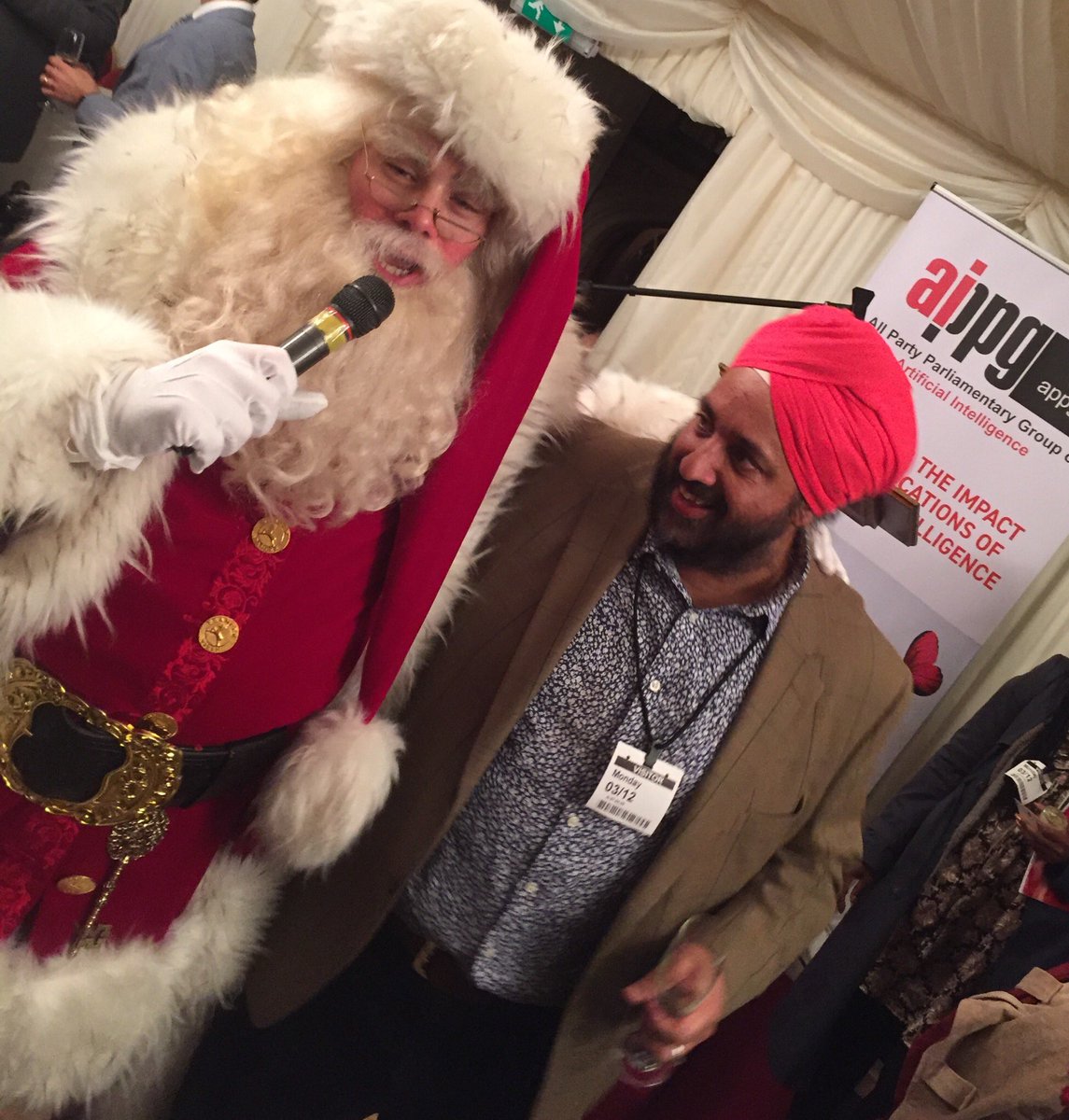 DrRockUK's tweet photo. The best Santa’s are the ones that have had a few glasses of sherry! Thanks for a great evening @APPG_AI #xmasparty #HouseofLords #jinglebells @SoundDiplomacy #foundinmusic https://t.co/pWVAGLKf9x