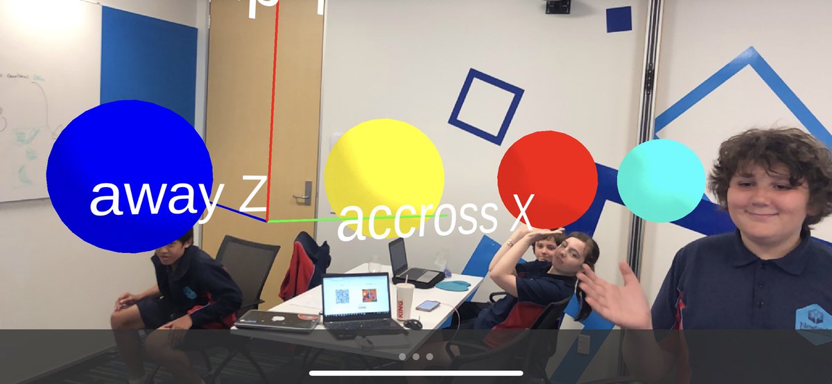 ThetaNet's tweet image. Building a gravity simulator. Spheres will fall at different rates, based on each planets gravity. Figuring out how to position each game object in 3D space. #hackmini #AR #csedweek