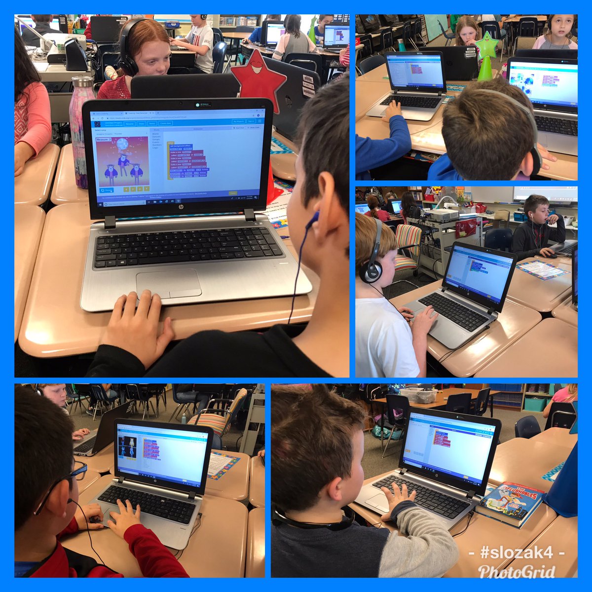 Students totally engaged and persevering in coding a dance party. Nothing like learning and loving it! #HourOfCode #mtarewe #4thGradeRocks