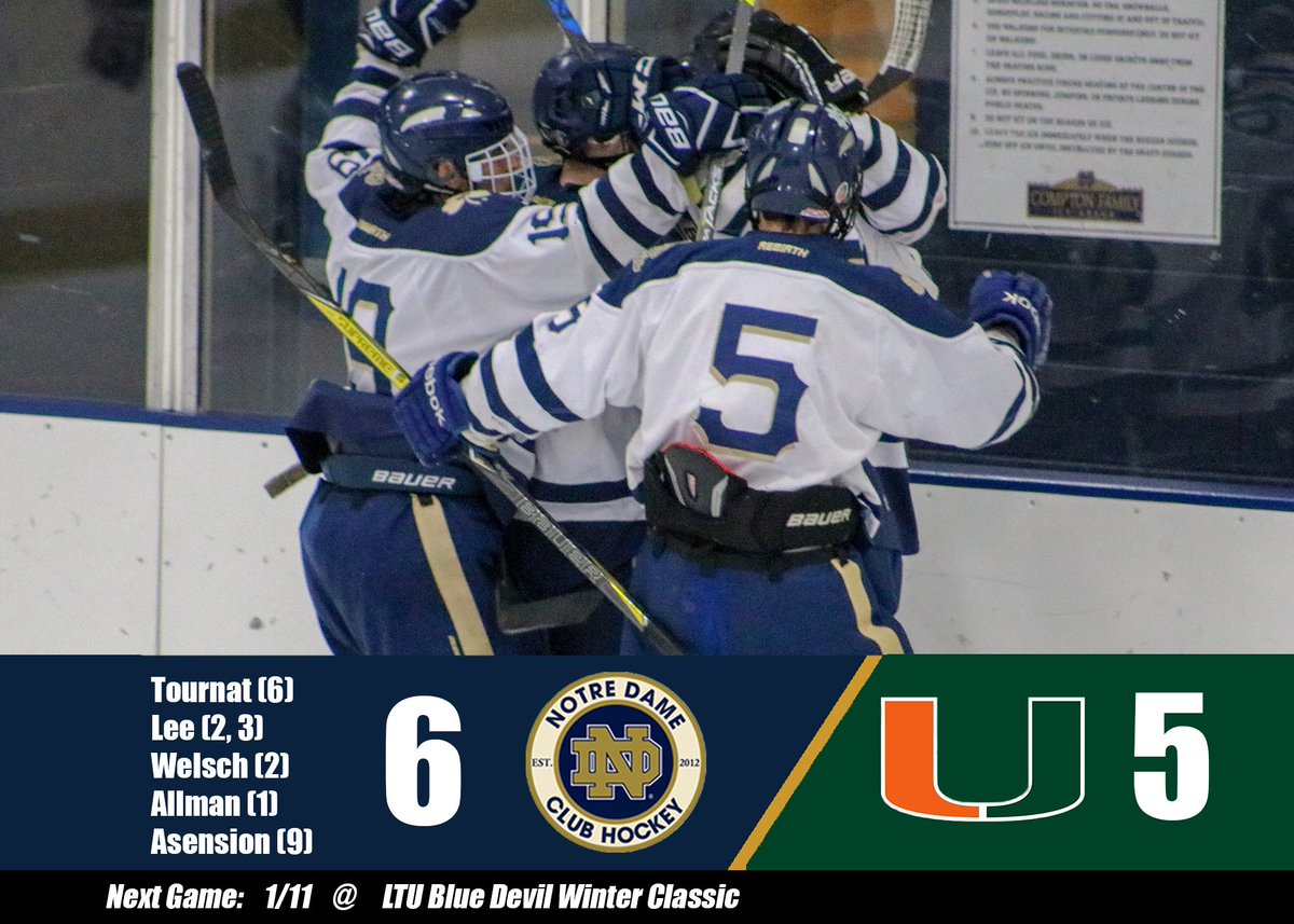 NDHockeyClub's tweet photo. from saturday...

IRISH SWEEP! 🍀

Brian Lee ends it in the dying seconds of overtime to complete the sweep 🧹. Thanks for hosting us @canes_hockey the boys had a fantastic time in Florida to end the semester.

#GoIrish #USwept https://t.co/vj3ns75QPi