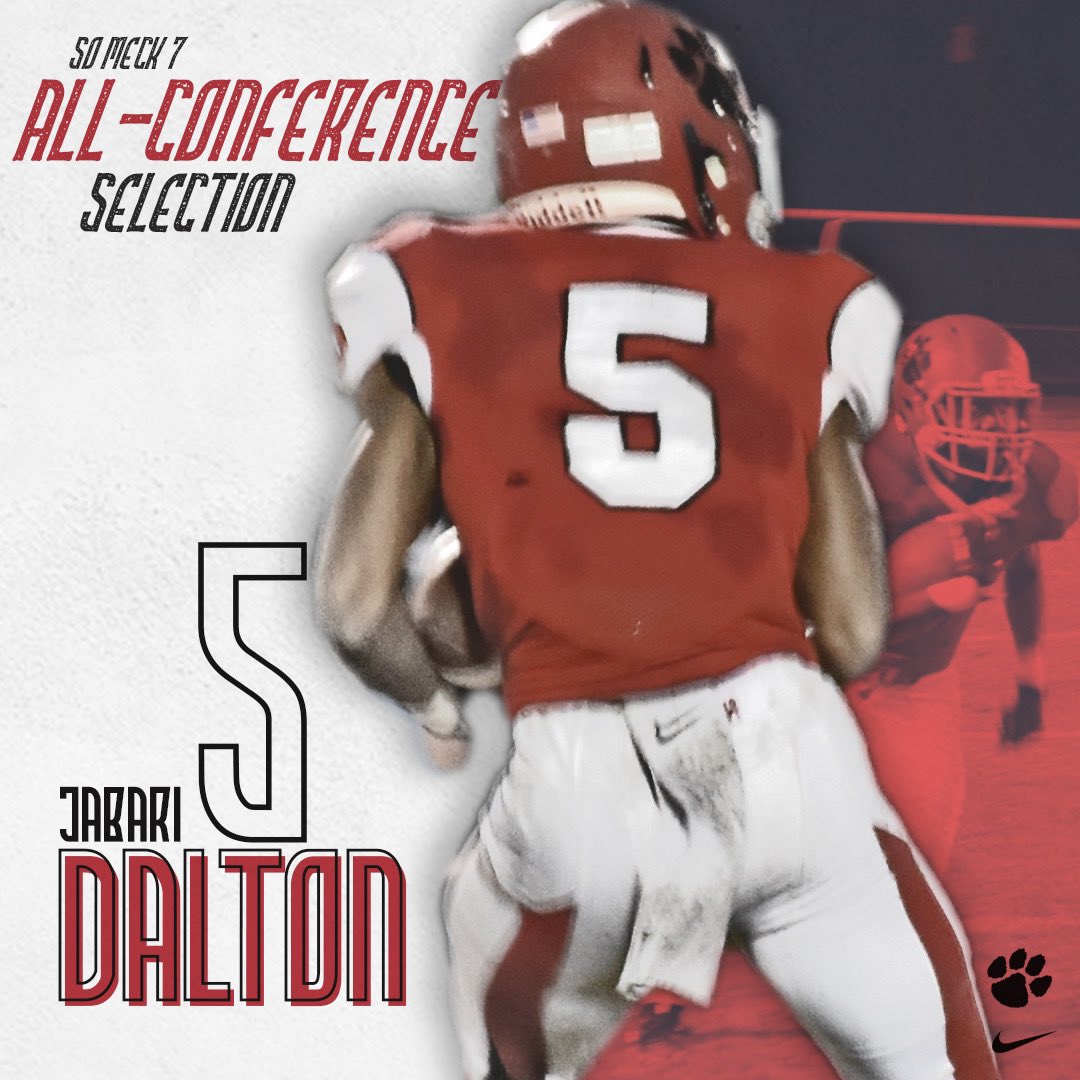 CoachZuc's tweet photo. Congrats to our Senior running back @JabariDalton on being selected SoMeck 7 all-conference! Congrats Jabari! https://t.co/gzMLguewrR