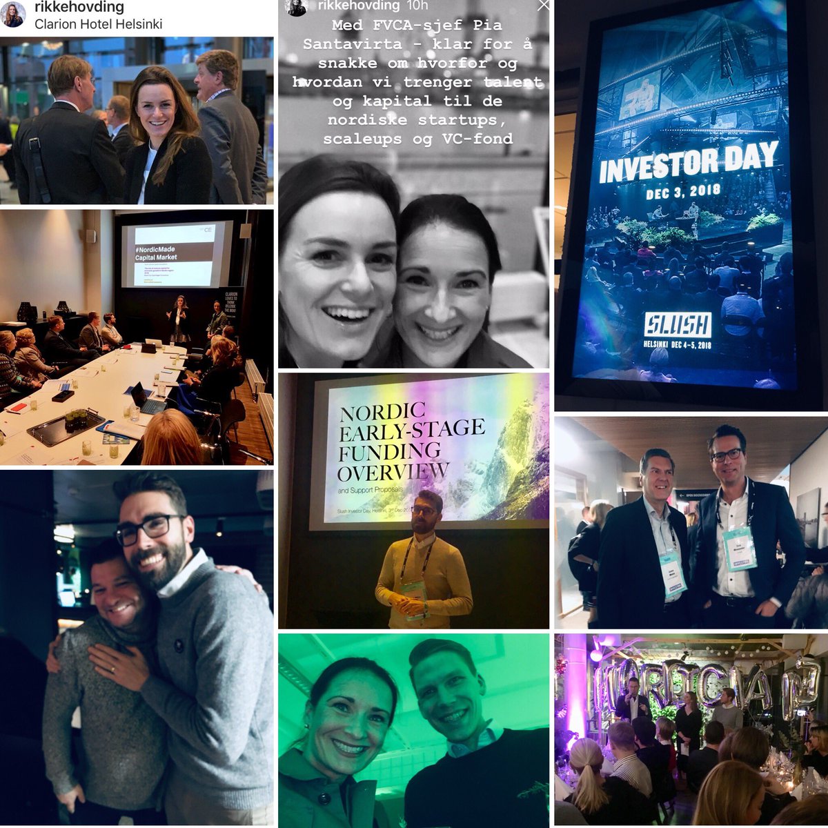 I’m so happy to be part of this Nordic super fantastic community 😍✨ Two more great days ahead! 🙌  See you at #Slush2018 👍 #NordicMade <a href="/FVCAfi/">Pääomasijoittajat - FVCA</a> <a href="/SlushHQ/">Slush</a> #VentureCapital #Growth #startups 🚀🚀🚀 <a href="/rikkeeckhoff/">Rikke Eckhoff Hovding</a> <a href="/claesmikko/">Claes Mikko Nilsen</a> <a href="/jonneku/">Jonne Kuittinen</a>