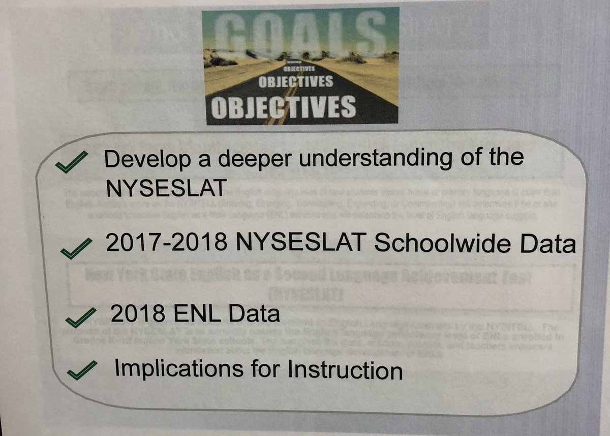 X291School's tweet photo. PLO - Assesment that Drives Instruction - Looking at the NYSESLAT Data and discussing Implications for Instruction. #wearethebronx #professionallearningopportunities #nycdoe #MondayMotivation https://t.co/zW0xJWgopA