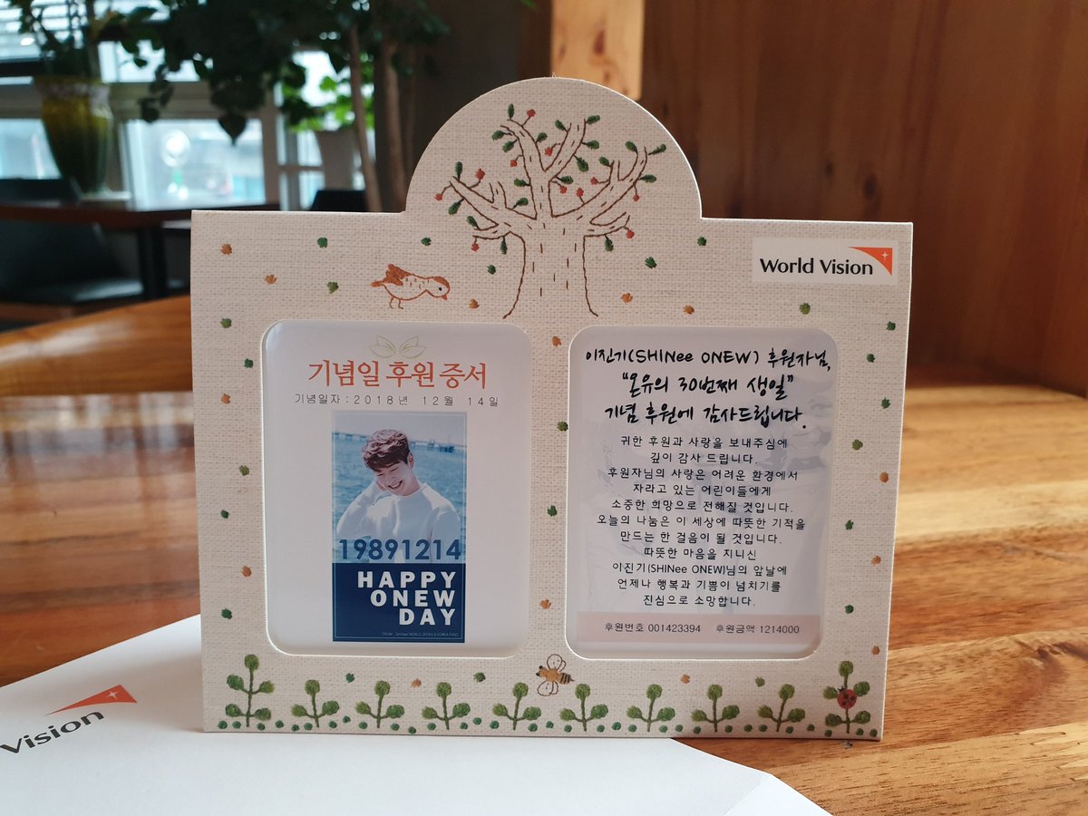 OnewOnlyfor's tweet photo. 한일연합으로 준비한 세번째 온유생일축하선물을 공개합니다!
World vision에 온유의 이름으로 1,214,000원을 기부하였습니다. 
기념일 후원은 취약한 환경에 있는 아이들이 건강하게 성장할 수 있도록 보호하는 해외특별사업에 사용됩니다. https://t.co/2w6ULEejH4