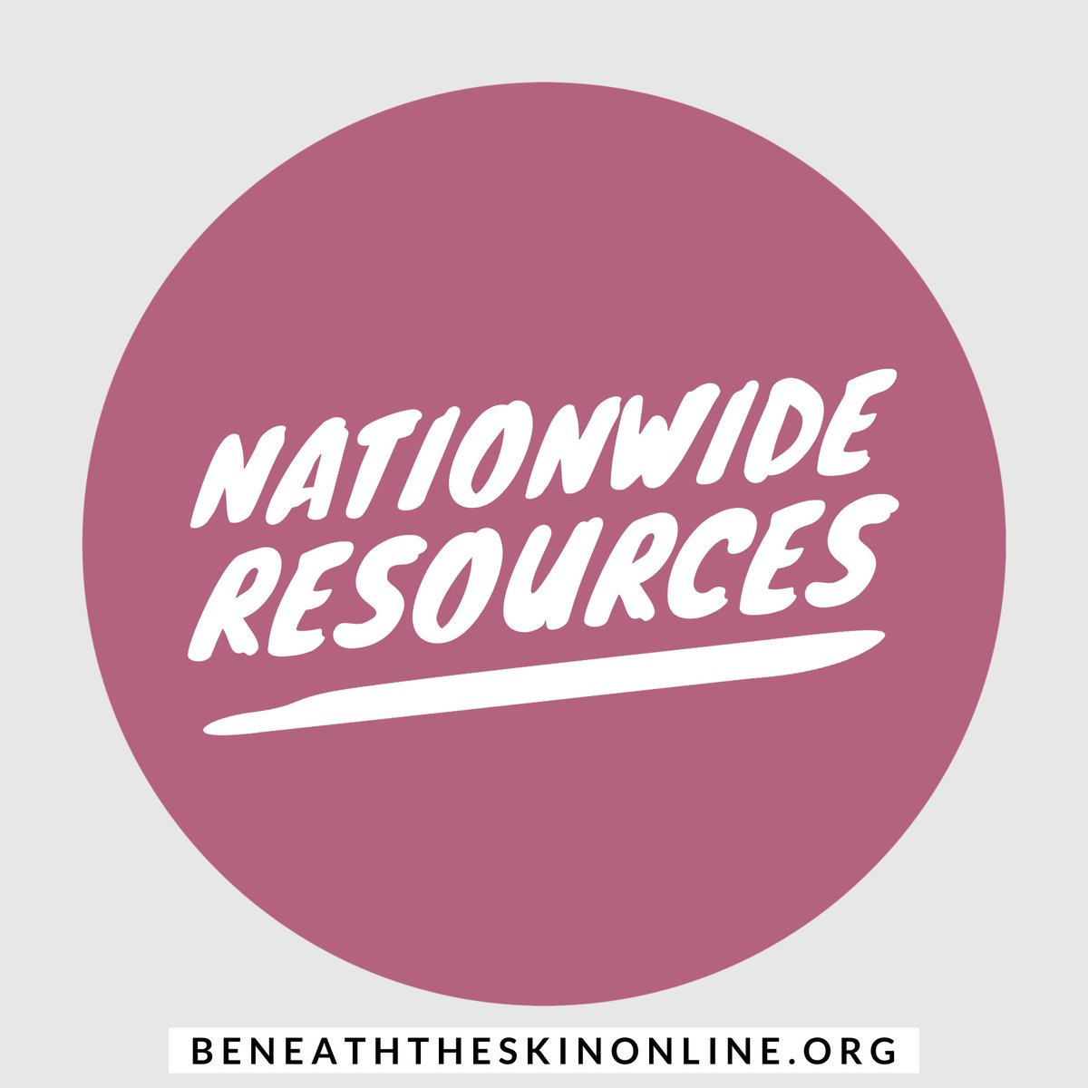 Don't forget we offer Nationwide Resources for a variety of struggles from addiction to stress! Be sure to check them out by clicking the link below! beneaththeskinonline.org/nationwide-res…