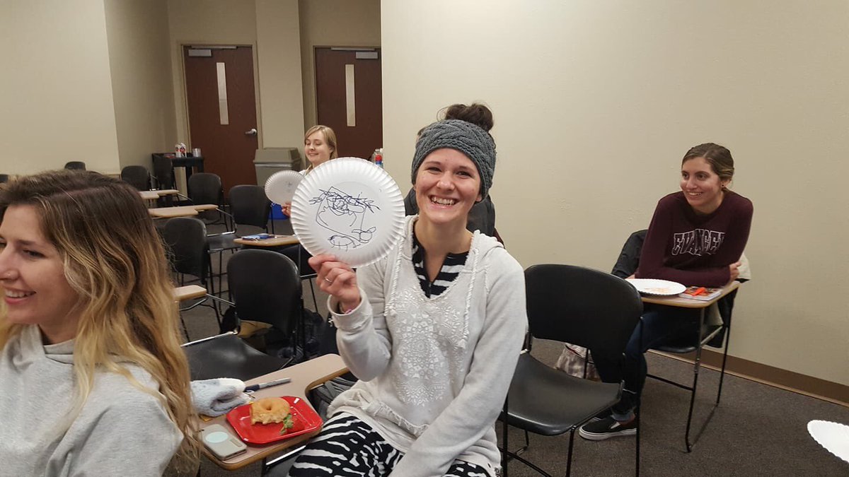 EUSocialWork's tweet photo. Nothing like a Seniors vs. everyone else competition to end the semester! Seniors lost btw, but Dr. Street proved to be very good at drawing on her head! 
The Billie Davis Social Work Department wishes everyone a Merry Christmas and a Happy New Year! 
#amerrysocialworkxmastoyou https://t.co/vzHnhf9u83