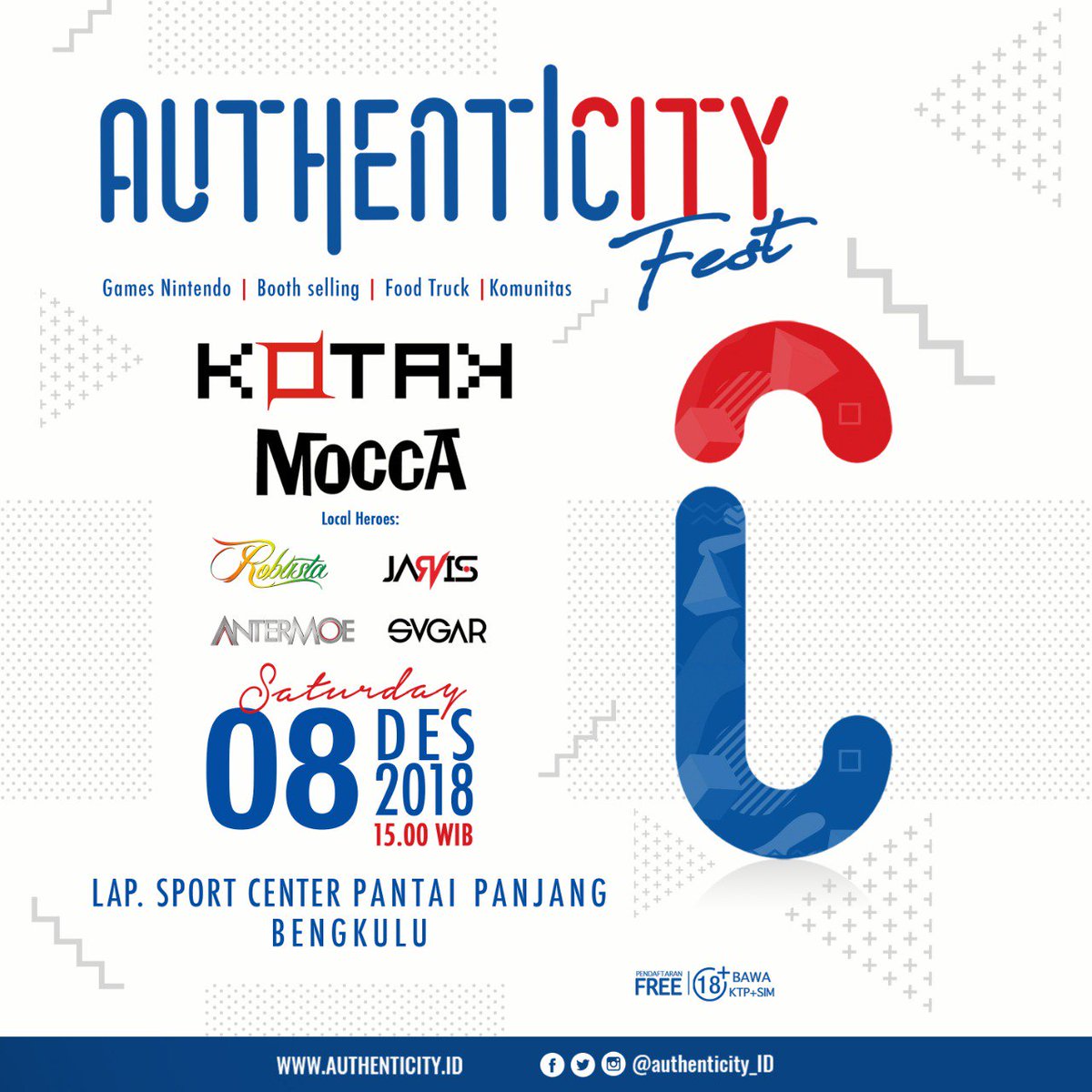 kotakband_'s tweet photo. RT @SeputarEvent: THIS WEEKEND!! #Authenticityfest is back w/ @kotakband_ X @moccaofficial at Lap. sport center pantai panjang, bengkulu l be there claser l @anesrembes https://t.co/uZ9Ueo5CRH
