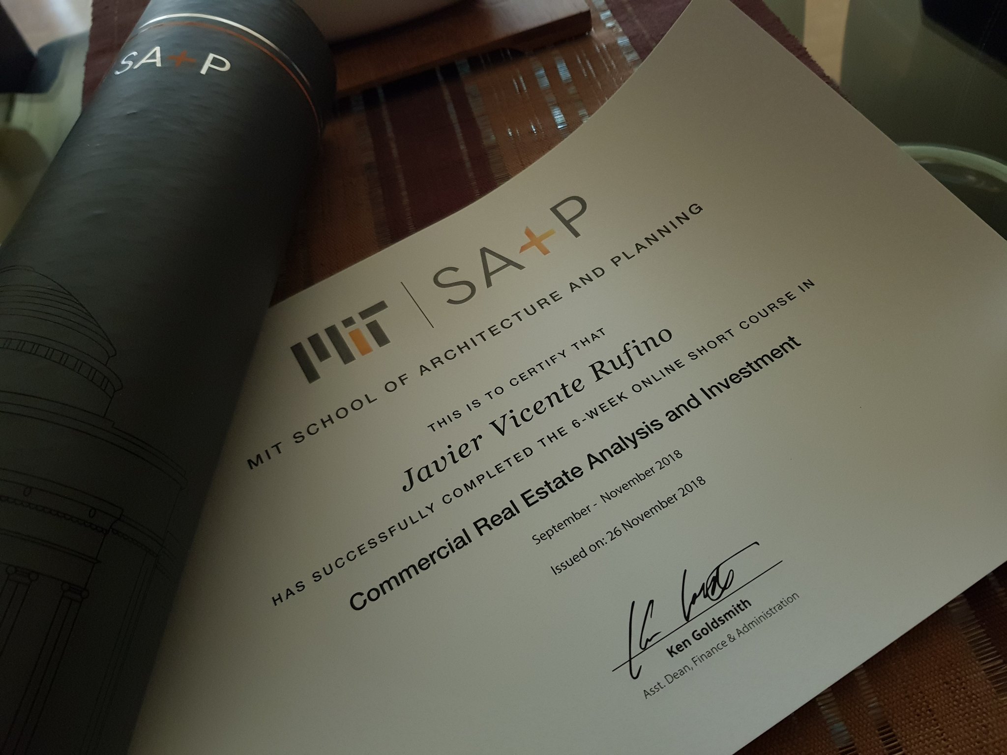 Jv Rufino On Twitter Another Gapyear Goal Achieved Mit School Of Architecture And Planning Certificate In Real Estate Analysis And Investment To Beef Up The Prop Along With The Tech Sabbatical2018 Happysabbatical