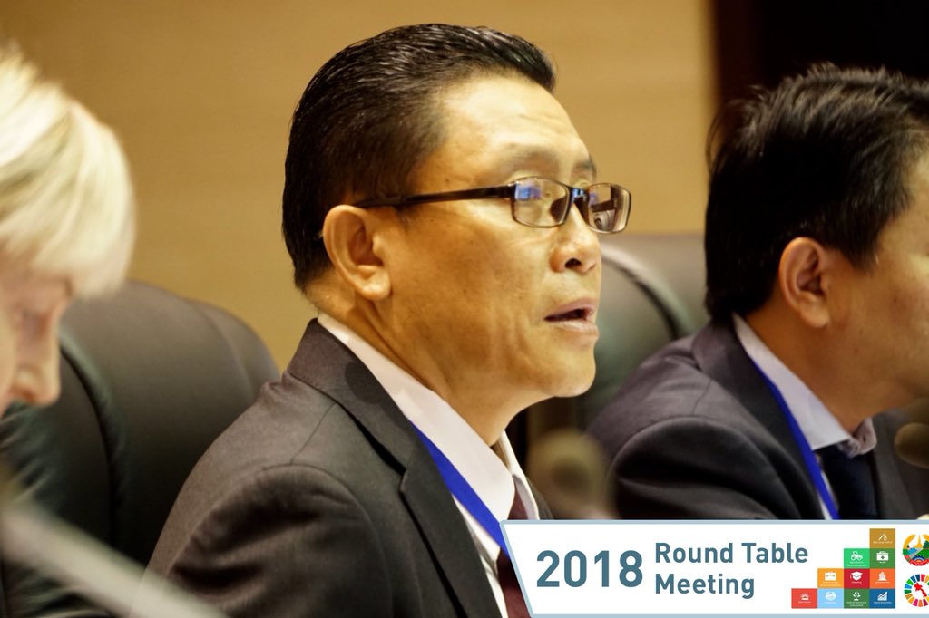 UNinLaoPDR's tweet image. Deputy Minister of Planning and Investment Dr. Kikeo Chanthaboury and UN Resident Coordinator Mme. Kaarina Immonen just declared Lao PDR’s main #DevelopmentCoordination forum, the Round Table Meeting 2018, open. Stay tuned for updates on the activities throughout the day!