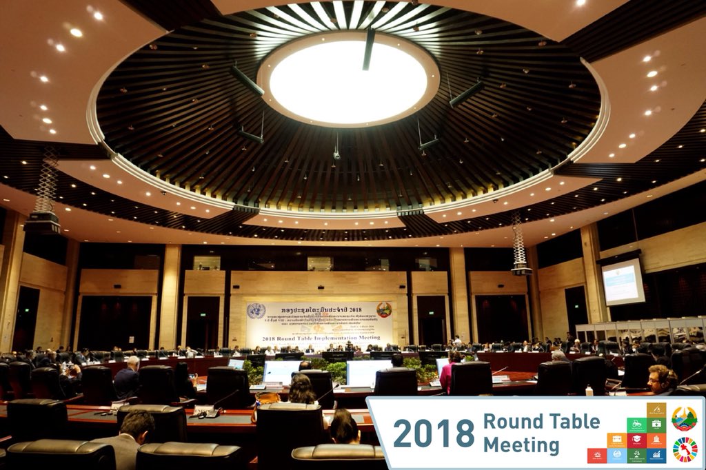 UNinLaoPDR's tweet image. Deputy Minister of Planning and Investment Dr. Kikeo Chanthaboury and UN Resident Coordinator Mme. Kaarina Immonen just declared Lao PDR’s main #DevelopmentCoordination forum, the Round Table Meeting 2018, open. Stay tuned for updates on the activities throughout the day!