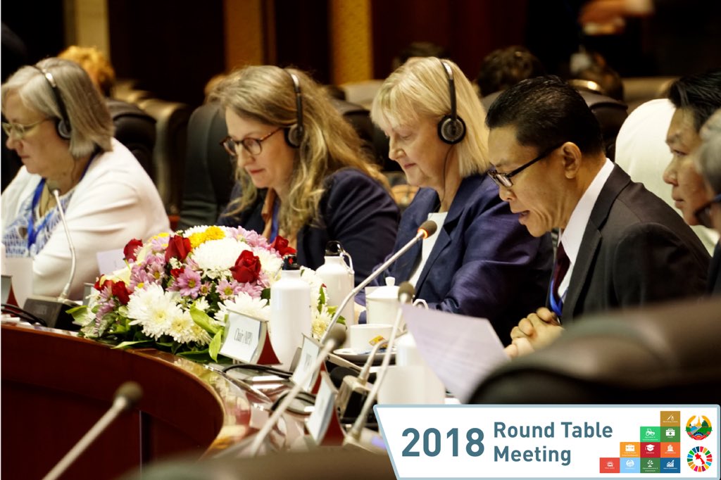UNinLaoPDR's tweet image. Deputy Minister of Planning and Investment Dr. Kikeo Chanthaboury and UN Resident Coordinator Mme. Kaarina Immonen just declared Lao PDR’s main #DevelopmentCoordination forum, the Round Table Meeting 2018, open. Stay tuned for updates on the activities throughout the day!