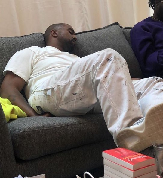 Kanye sleeping