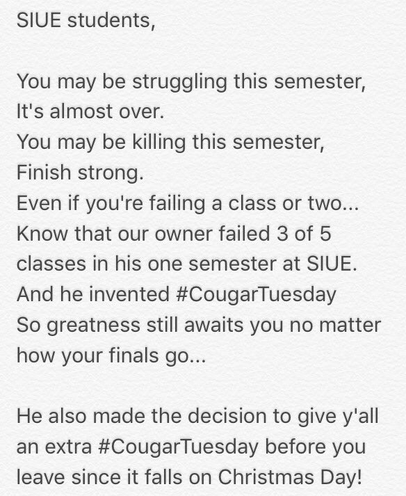 DQGlenCarbon's tweet photo. #inspiration #AcademicProbation #CougarTuesday #MerryChristmas https://t.co/7oBqkTZmwg