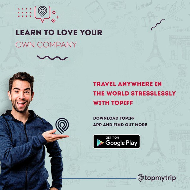 TopMyTrip's tweet photo. *Learn to love your own company* - Travel anywhere in the world stresslessly with Topiff #Download Topiff App and Find out more
#Topiff #travel #beauty #hotelpackage #tourism https://t.co/azNJoyTLAk