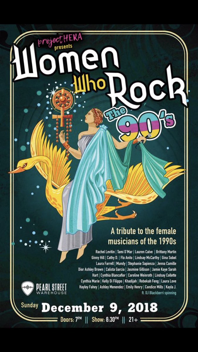 Support <a href="/projectHERA/">ProjectHERA</a> this Sunday 12/9, 7pm for #WomenWhoRock 90s edition, featuring our singer <a href="/GinnyHill/">Virginia Hill</a> doing a Melissa Etheridge classic. #womenrock #dclivemusic #pearlstreetwarehouse #thewharf #projecthera
