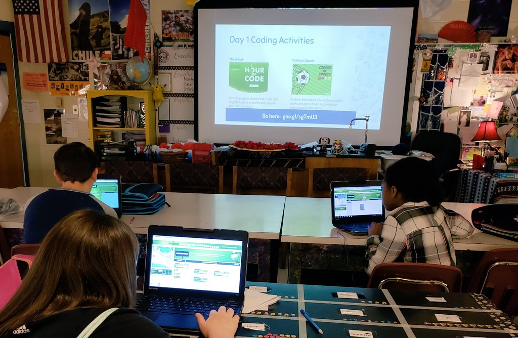 KiserLp's tweet photo. Celebrating Computer Science Education Week #hourofcode2018 #oneCCCPS @EdTechCCPS @JTruebloodCCPS @gwcarvermiddle @norrissa407 @gwcarverlibrary https://t.co/CTyCXxSoKe