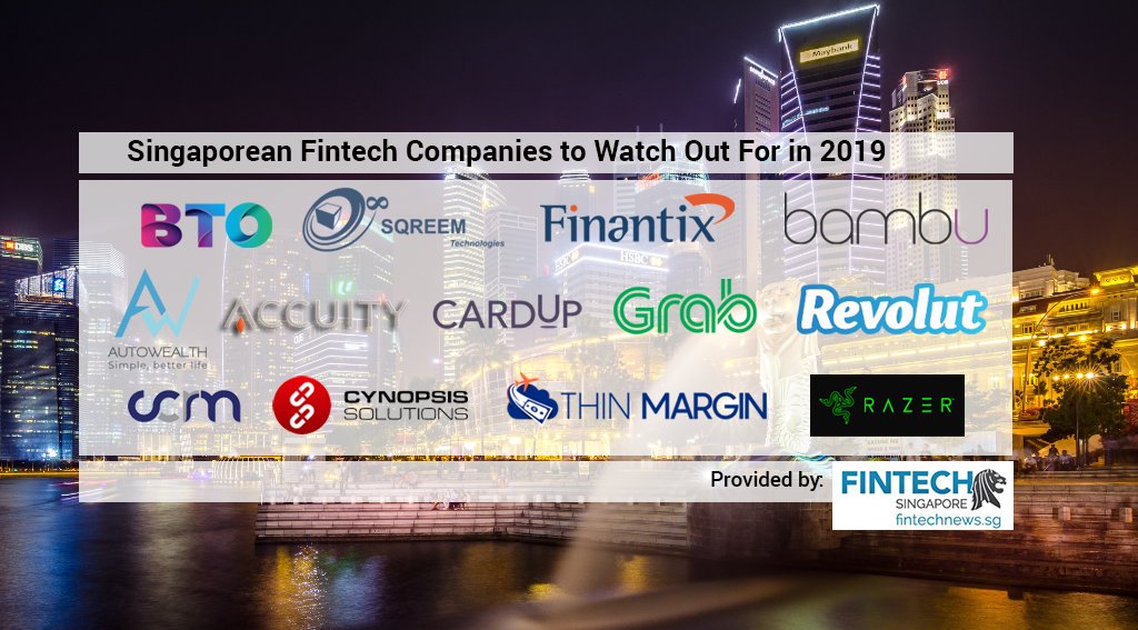 FintechSIN's tweet photo. These Are The 13 Fintech Companies to Watch in Singapore in 2019 https://t.co/nesED48WkP #payments #fintech #remittance #AI #roboadvisor https://t.co/tL8kSZ1QJM