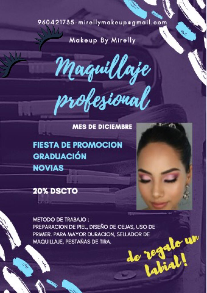 claumymakeup's tweet photo. 💐No te pierdas esta gran promoción por el mes de diciembre!! 
💐20 % dscto 😱
💐Separa ya tu cita 
💐trabajamos a domicilio 🏠

#Makeuplook #MakeupArtist #MakeupBonito #Eyes #Impecable #FiestaDePromoción #Graduación #Novias #Perú #Lima #MakeupByMirelly https://t.co/Zuwkwra9CO