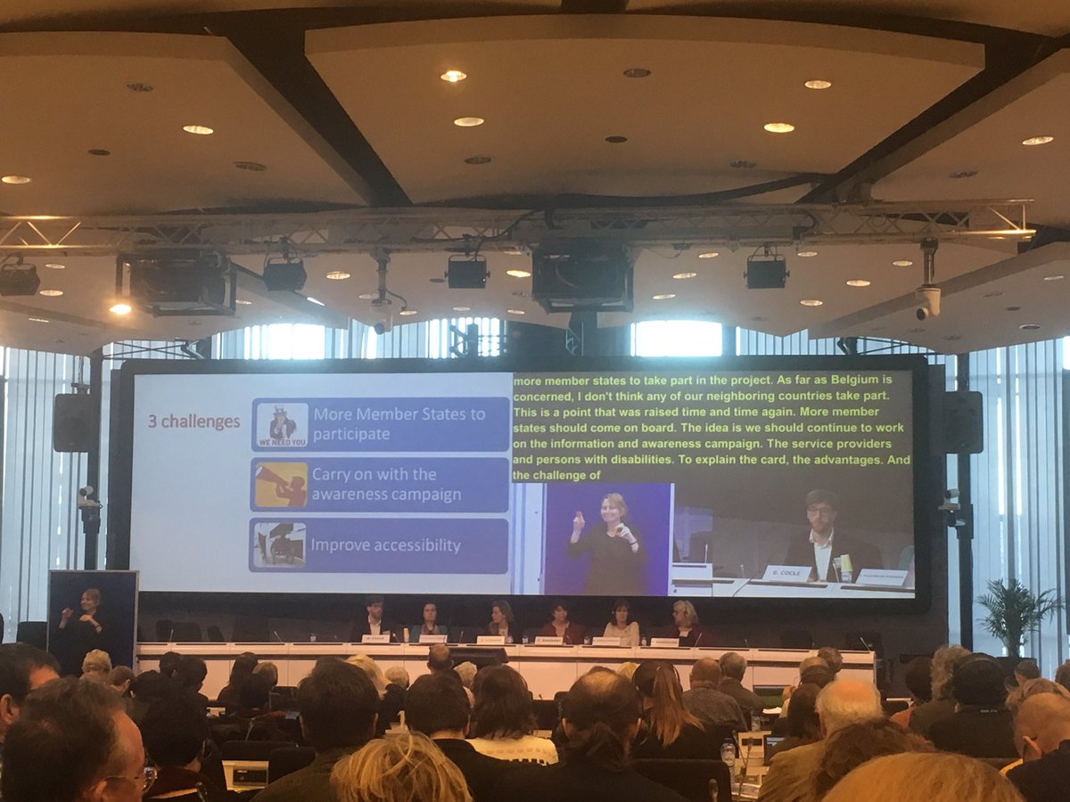 EASPD_Brussels's tweet photo. #EDPD18 day two is about making cultural heritage accessible to all.  

Gauthier Cocle from the Belgian Ministry of Social affairs: “we need to get more member states on board” with the EU disability card project. 

EASPD members @kvpsfi from Finland formed part of the pilot 👏🏼 https://t.co/8IP47GHWk0