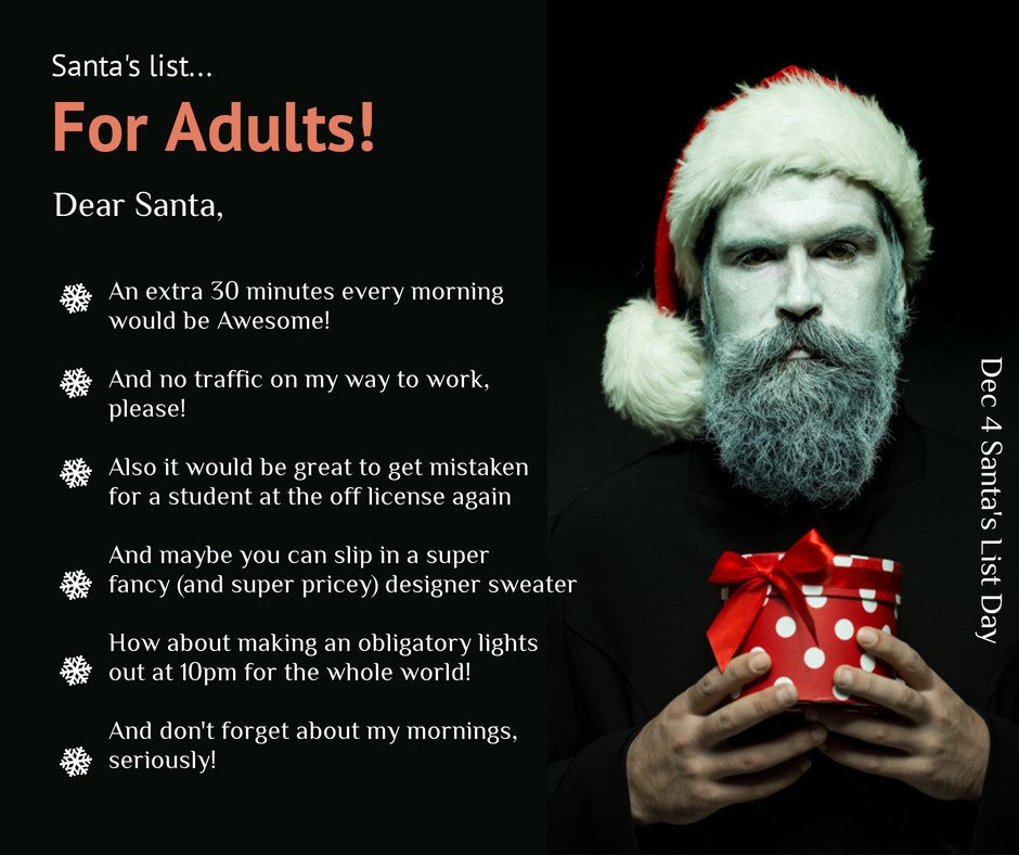 inmylifecouk's tweet photo. We hope you have behaved well. It's #SantasListDay https://t.co/hzLNBbRv3u