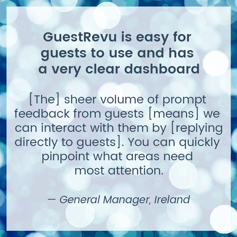 guestrevu's tweet photo. It's feedback like this that has seen us rise to the top of the @HotelTechReport leaderboard in both #guestfeedback and #reputationmanagement, and we couldn't be prouder!

Are you loving GuestRevu? Help us keep our #1 spot by writing us a review: https://t.co/cGPKIe1Ate https://t.co/Wnn1mLkcwh