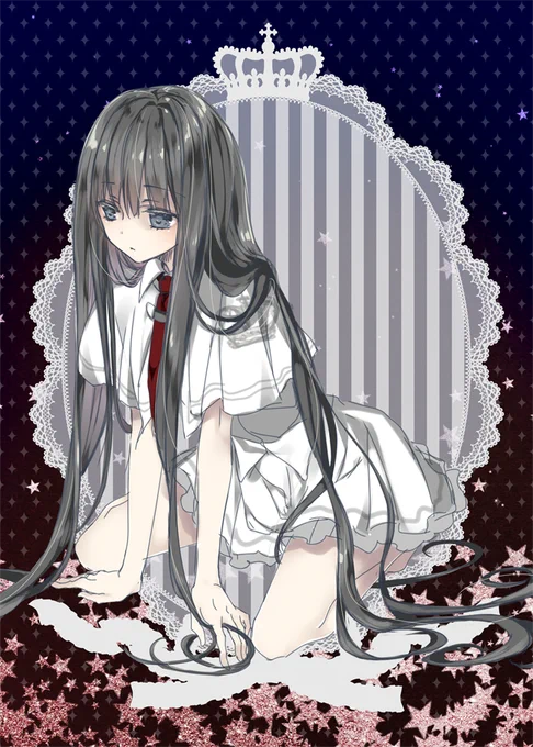 前に落書きしてたざくろさんにざっくり色乗せた 