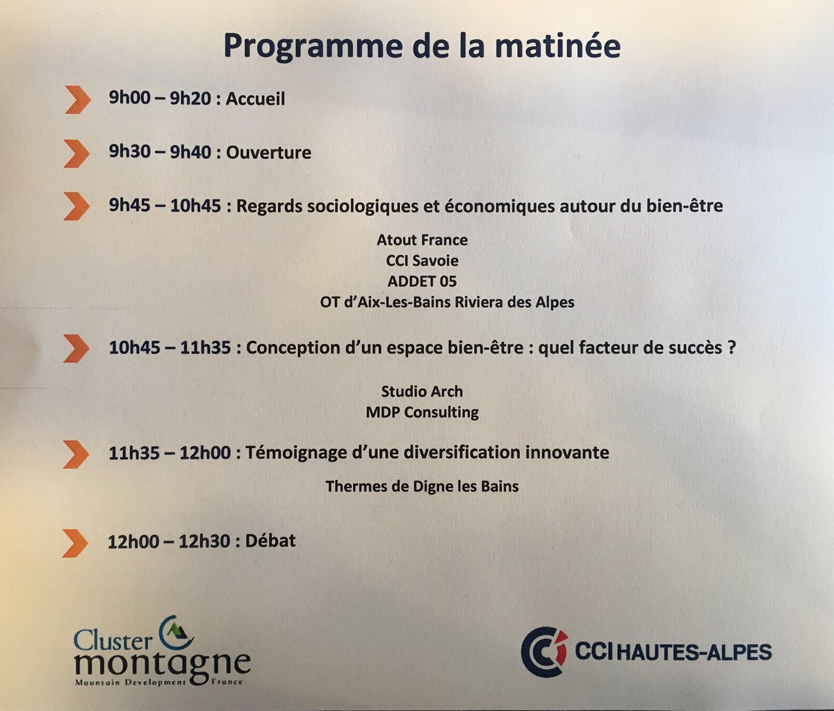 BenoitCluster's tweet image. De Paris à Gap - Rencontres Economiques du @ClusterMontagne “Le bien être en montagne : un nouvel espace à occuper” échanges entre experts des Alpes françaises @cci_05 @CCI_Savoie @agence @atout_france @aixriviera @Chamrousse1700 @mairiedigne @ConsultingByMDP