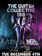 Tue Dec 4th at Club Sur Rocks, The Guitar Collective w/ Angel Vivaldi, Nita Strauss, Jacky Vincent, Lust Punch &amp; Damn The Flood.  21 &amp; over Doors at 6:30pm.  Plenty Tickets at Door.
#angelvivaldi #nitastrauss #jackyvincent #lustpunch #damntheflood