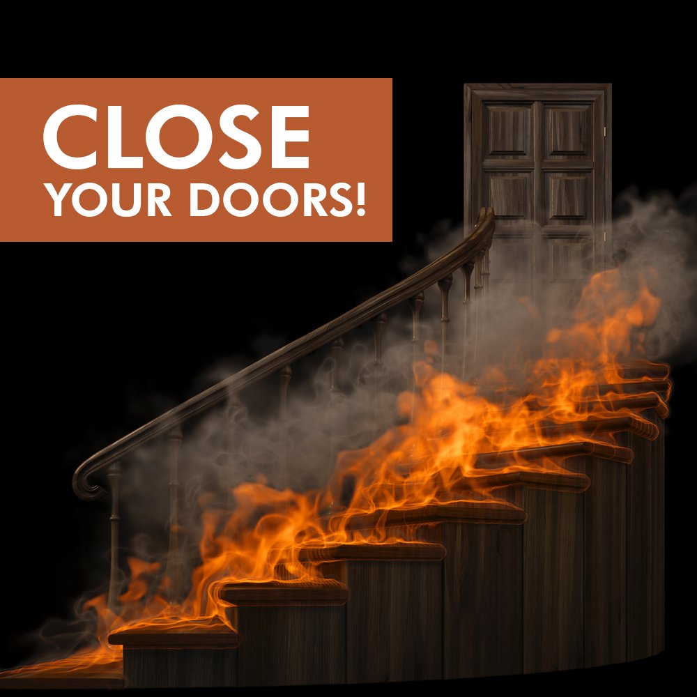 Did you know that closing your door at night could give you just enough extra time to escape a #house #fire or keep you safe for enough time for #firefighters to get to the scene? Take a look at closeyourdoor.org for more info and videos on how closing your door is safer!