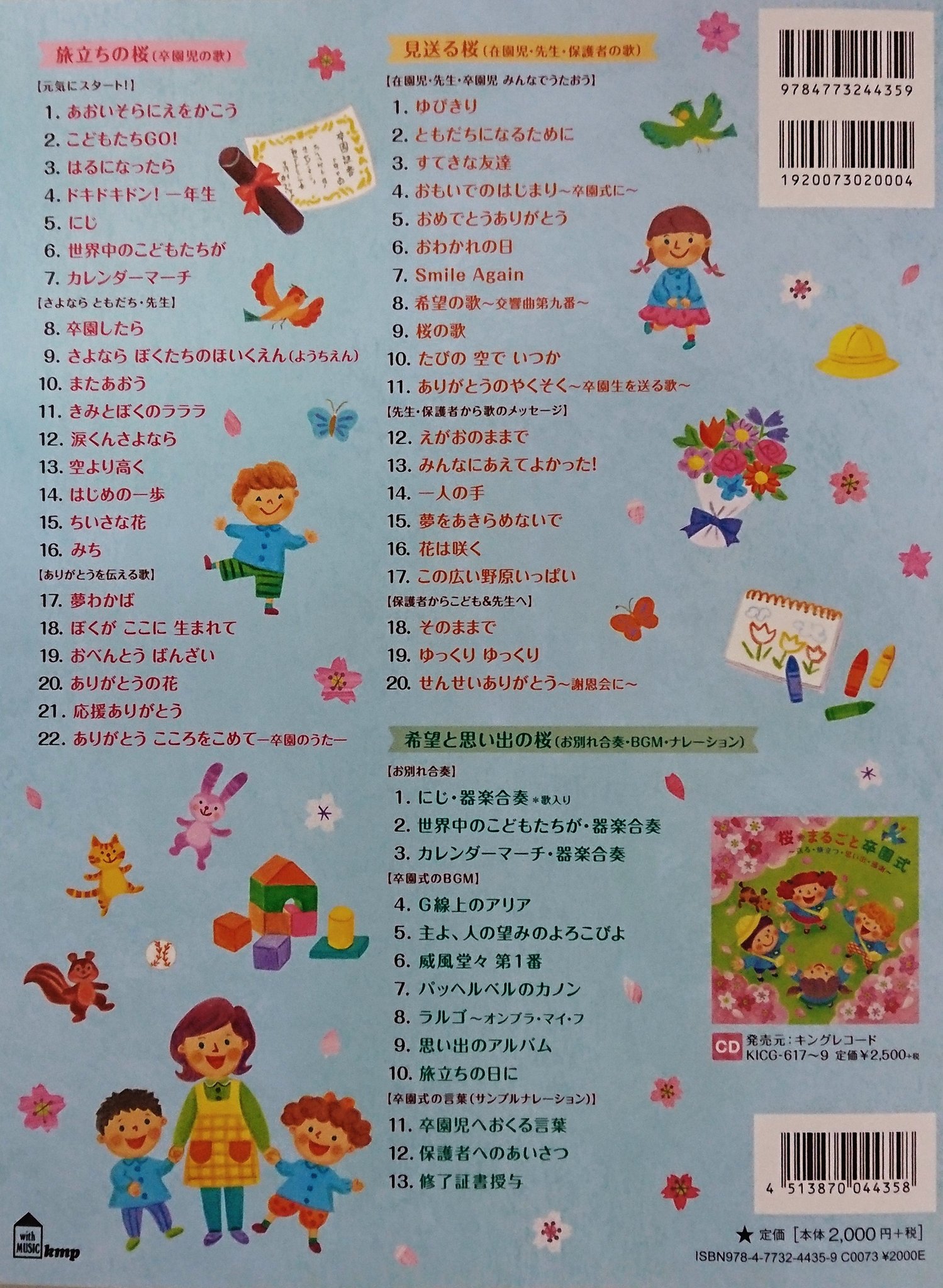 楽譜太郎 楽譜 音楽書最新情報 Twitterissa Kmp 新刊 簡易伴奏ピアノソロ 器楽合奏 ピアノといっしょに 桜 まるごと卒園式 送る 旅立つ 思い出 感謝 本体2 000円 卒園式の歌と卒園式で使えるbgmなどを盛り込んだ曲集です T Co Gstefueooi