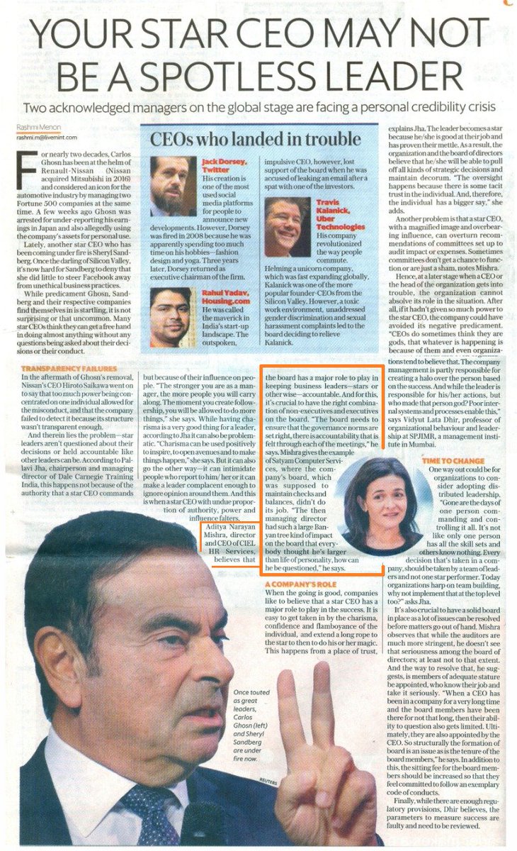 CielHRIndia's tweet photo. @a_mafoi Director &amp; CEO @CielHRIndia speaks on the story 'Your star CEO may not be a spotless leader' by @livemint @rashmimenonMint 

https://t.co/Ip51zGXVNT https://t.co/zQUvBrAnUg