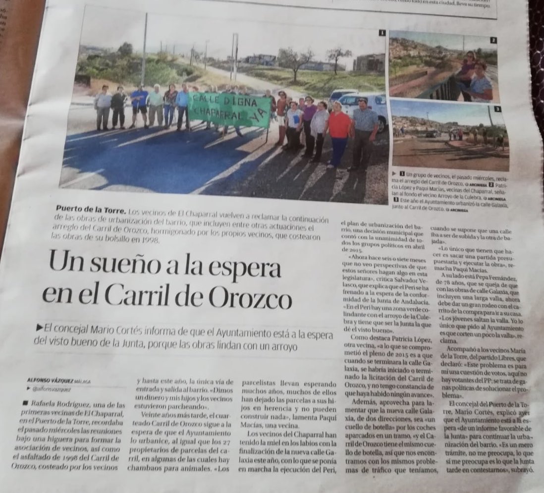 MariaDeLaTorr's tweet photo. La burocracia, la falta de interés político y los ‘Peri’, desesperan a los vecinos
Pido Voluntad Política y la urbanización legal para vecinos de zonas: #ArroyoEspaña, #MonteDorado #CarrilDelChaparral más d 30 años pagando impuestos
#PacoCumple #Málaga https://t.co/6iyKa43fIc