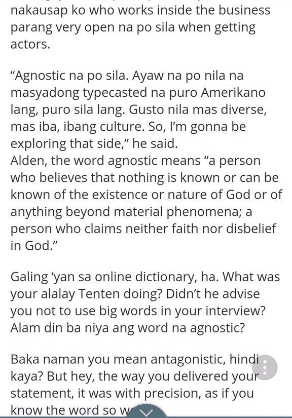 saseefan's tweet photo. @PEPalerts Eh sa feeling talaga si alden. 😂 ung akala niya magaling siya sa english hirap naman pala. Kung magtagalog nalang kc. 

1. Blessing's
2. The possibility is possible
3. Mga tweet na galing sa google 😂
4. Maling pag copy sa google. 

Hay flop king ewan ko sayo 😂 https://t.co/NmGtiFpBkM