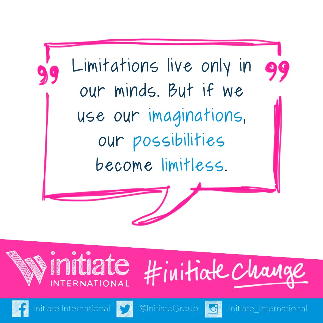InitiateGroup's tweet photo. #HappyTuesday! There are no bigger limitations than the ones we create with our own minds. In order to achieve your desired dreams and goals, you will have to discover your own limitations, challenge them and exceed them! #InitiateChange #BeGreat https://t.co/8idyNaxZp6