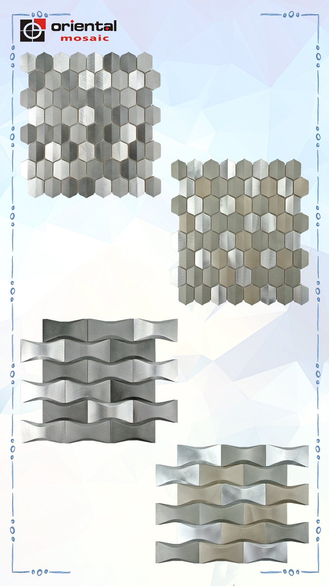 orientalmosaic's tweet photo. #newcollection 2018 New design! Oriental mosaic-full body aluminum mosaic ,with 3D effect.#decoration #interiordesign #homedecoration #tiles #mosaics #glassmosaic #aluminummosaic,#aluminumtiles #buildingmeterials #walltiles #kitchendecor #mosaictiles #backsplash #chinatiles https://t.co/aJw56Z1SIn