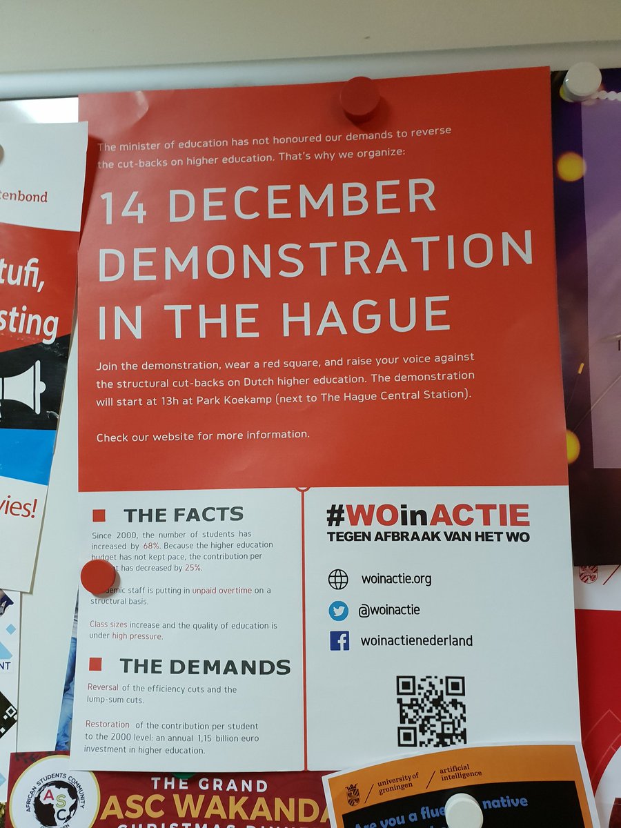 We support <a href="/WOinactie/">WOinActie</a> and encourage young academics <a href="/univgroningen/">University of Groningen</a> to join in Den Haag on Dec.14 to protest against the budget cuts in higher ed.