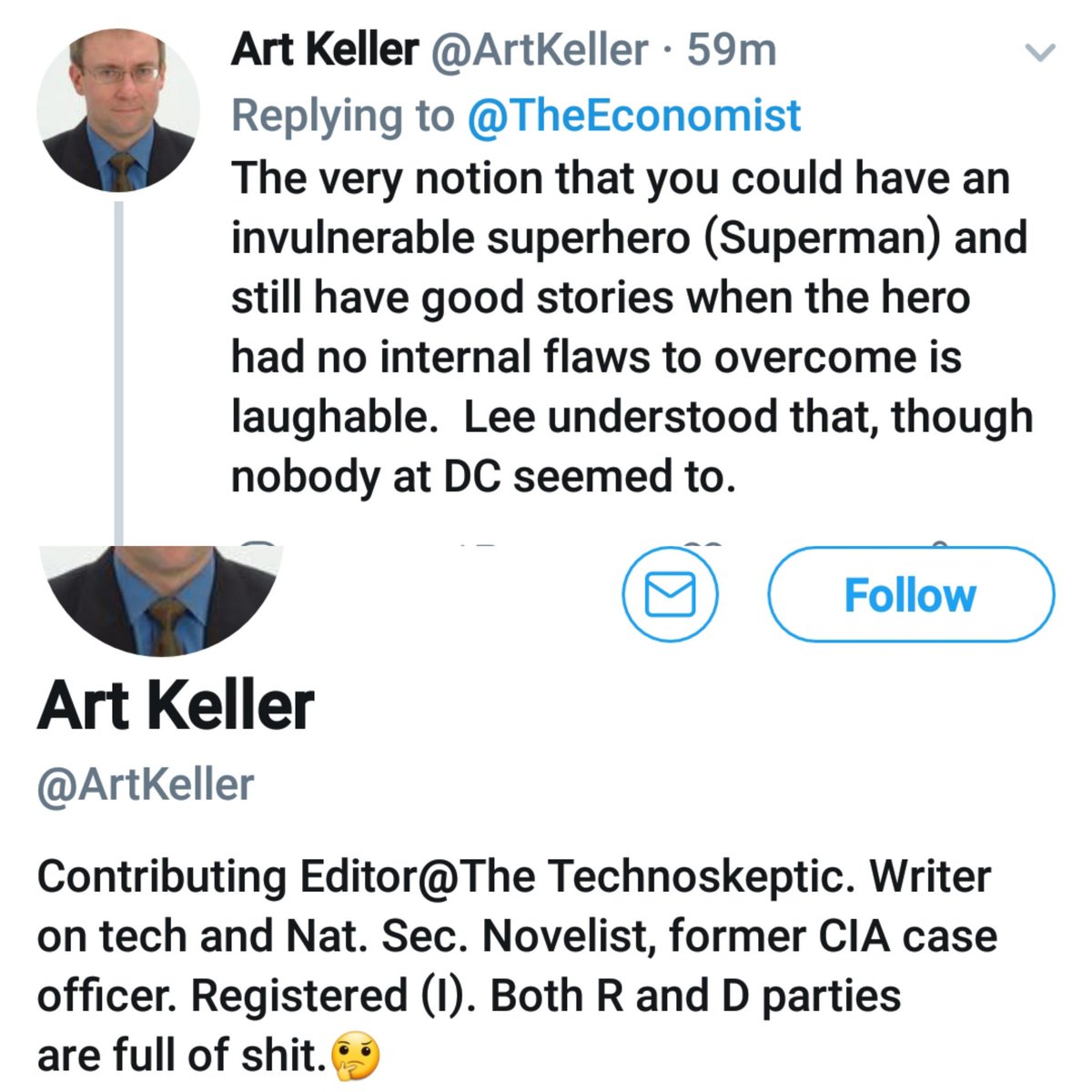 23). The Screenshots, and receipts that show how toxic the internet has become #23Art Keller using Stan Lee's death to take a shot at DC