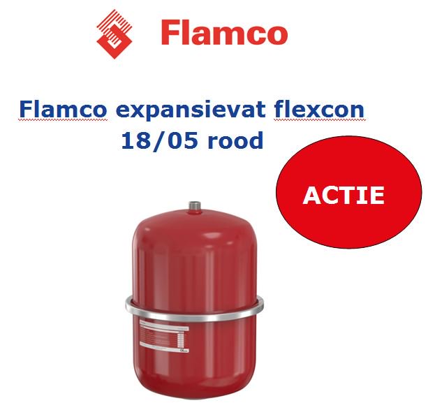 Mailactie week 49: Flamco expansievat flexcon 18/05 rood, deze week in de aanbieding. Ga snel naar webshop.salo.nl/mailactie/