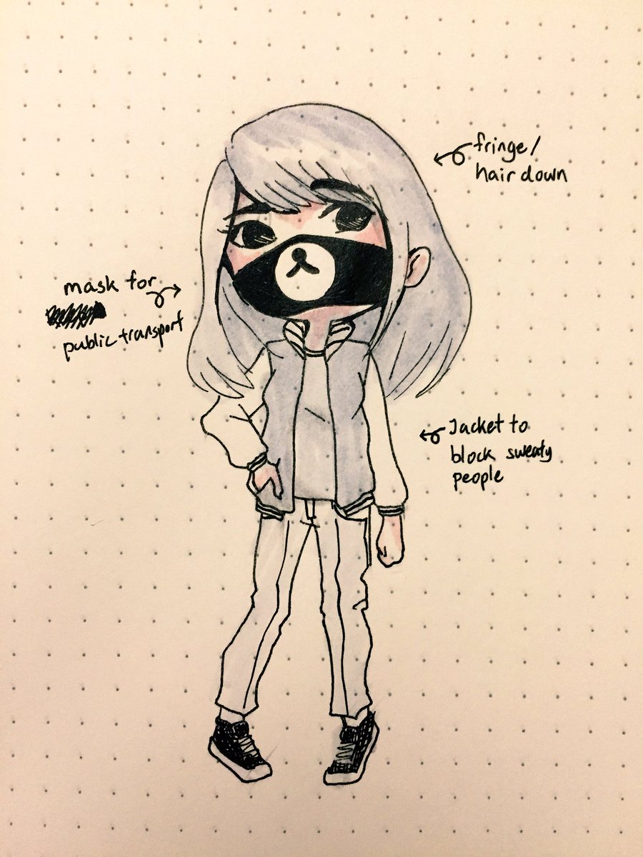 HaruKotatsu's tweet photo. Everyday outfit for me. #doodle #Permanentheaddamage https://t.co/5hpPQWIgf9