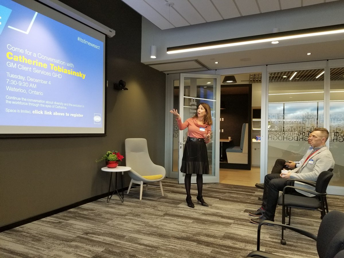 ejdlee's tweet photo. Catherine Tobiasinsky telling her #engineering story at @GHD to kick off a great conversation on #womeninengineering #itstimeweact https://t.co/iz24RnBYbc
