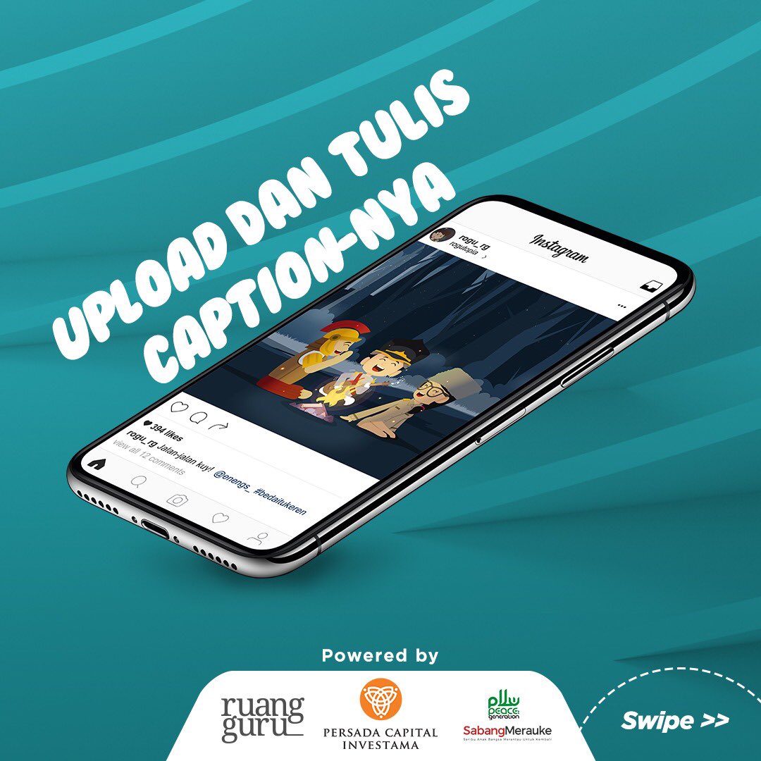 ruangguru's tweet photo. Squad, yuk ikut Instagram challenge #BedaItuKeren dengan total hadiah Rp6.500.000!

Abadikan momen keberagaman di sekitar kamu dalam format foto, video  ataupun poster. Upload karya kamu dan tulis caption kreatif yang bercerita mengenai  keberagaman. https://t.co/jXnY5Dsshp