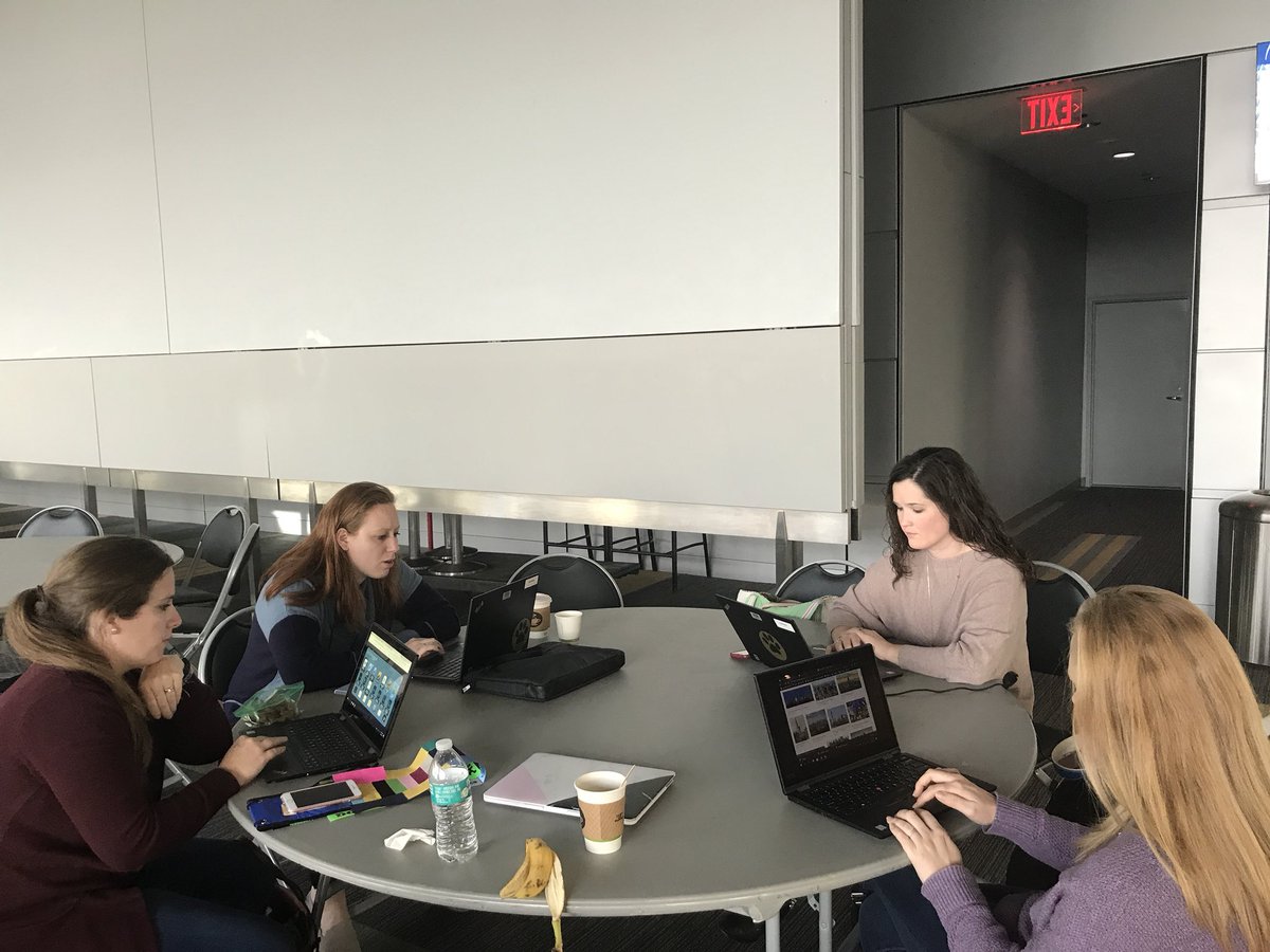 Never wasting a minute—early morning work session to start applying what we learned yesterday at #VSTE18 <a href="/MrsLowdenLoCo/">Mrs. Lowden</a> @MsBrosnan5  <a href="/MissCahill1/">Miss Cahill</a> <a href="/Miss_AMiller/">Ali Miller</a>