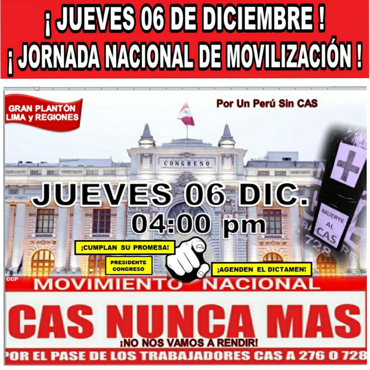 CasNacional's tweet photo. Agendar el Dictamen Que Dispone Erradicar La Discriminación Laboral en el Sector Público! @sinassc728
@congresoperu @BancadaAPP @BankadaFP @BancadaFAperu @PPKbancada @NuevoPeruGP @MartinVizcarraC @OITnoticias @AccionPopularPe @APRA_Oficial @PeruSinCas @CNTCAS @CasNacional #Perú https://t.co/mqVaahr3kg