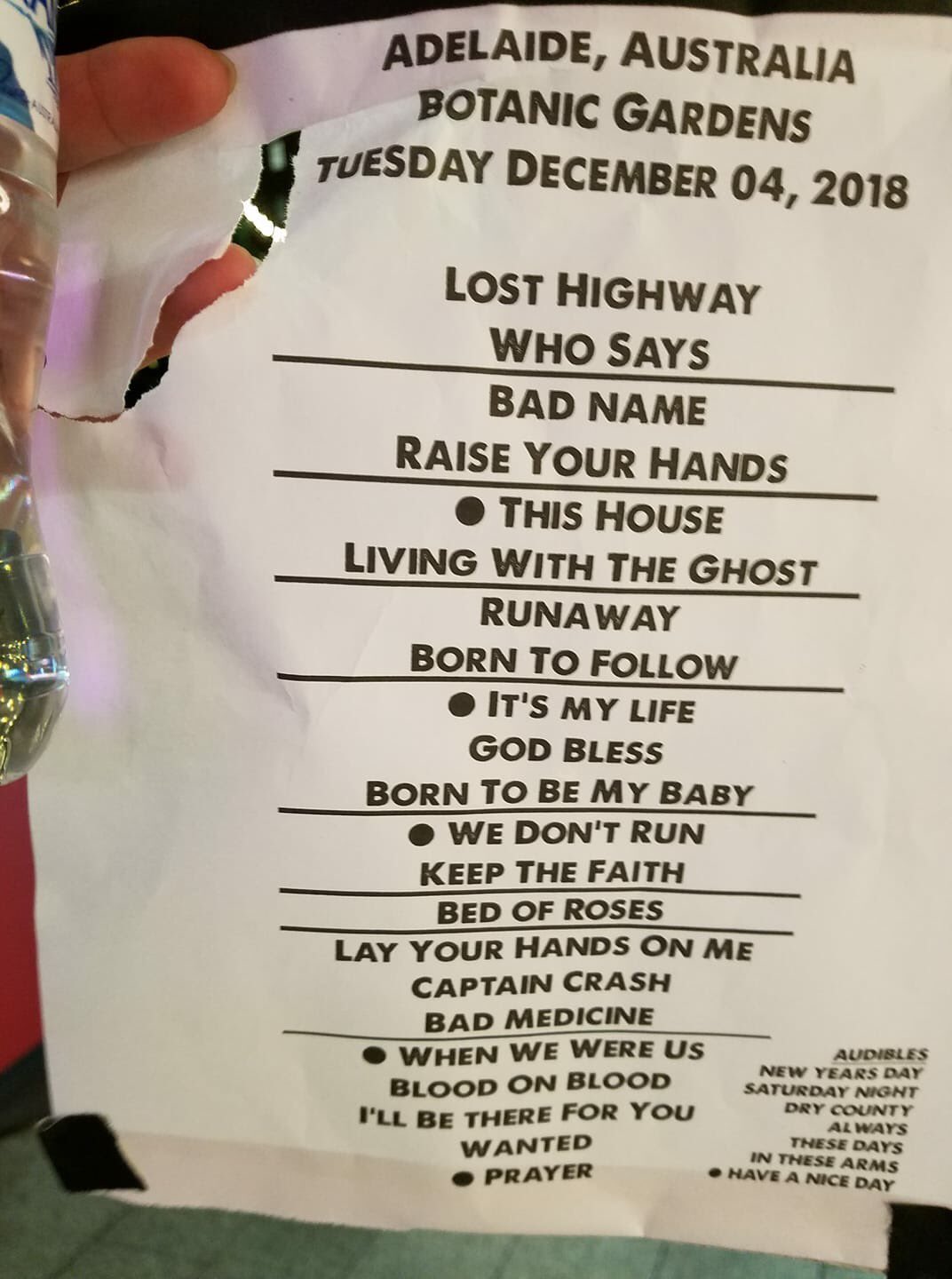 Jerry Braden Looks Like An Incredible Setlist In Adelaide Jon Changed Up The Set List Photo Credit To Happyjovigirl Bonjovi Jonbonjovi Dbdavidbryan Therealphilx T Co Fnmmbgzxzy Twitter