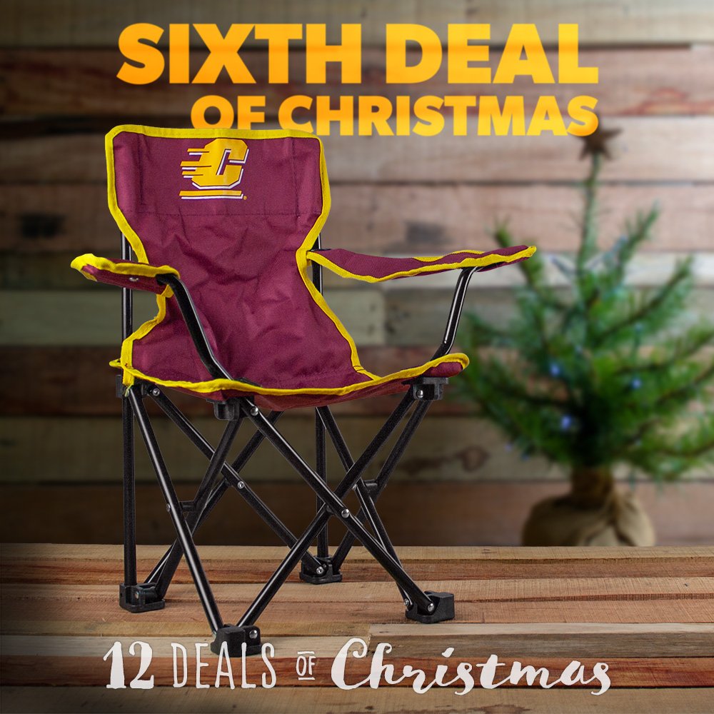CMUBookstore's tweet photo. On the 6th Deal of Christmas the Bookstore gave to me, a Toddler Tailgate Chair for $11.95! Visit https://t.co/2JtKsEb5Ue to shop. Available online, today only, while supplies last. https://t.co/XMzLn7oE53